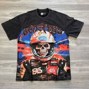 Godspeed Graphic T-Shirt Men’s Size L Skull Racer Print Streetwear Tee New